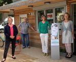 v.l.n.r: Ich, Rolf Braun (Marktfrühstück), Claudia Zimmermann (Quatiersmanagerin), Heidi Konczek (Kaffeeklappe)